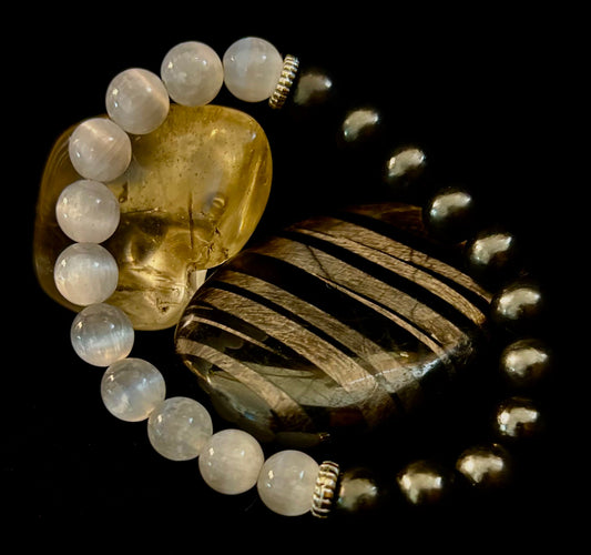 Protection Intention Bracelet – Shungite & Selenite Energy Bracelet