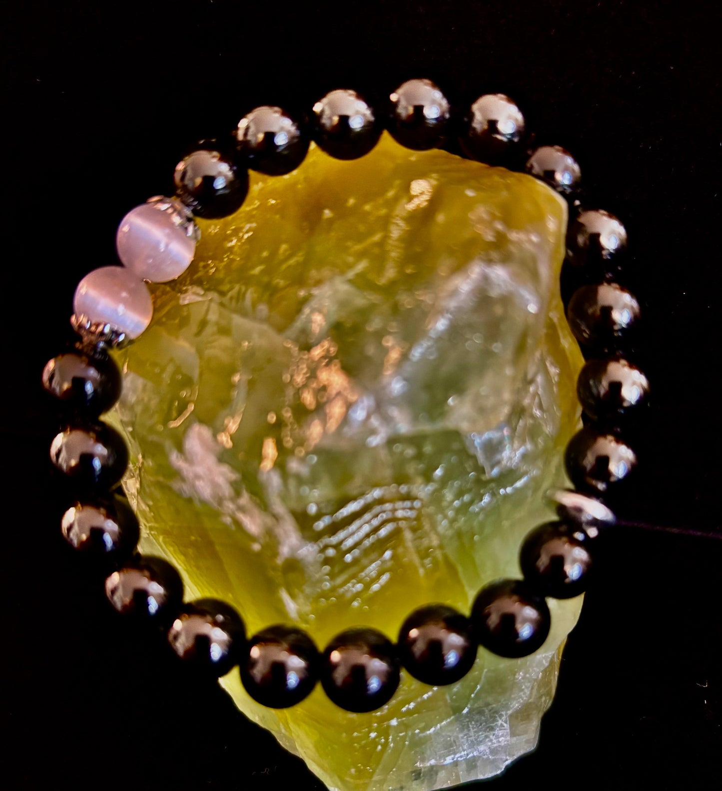 Energy Shield Bracelet – Black Obsidian & Selenite Protection Bracelet