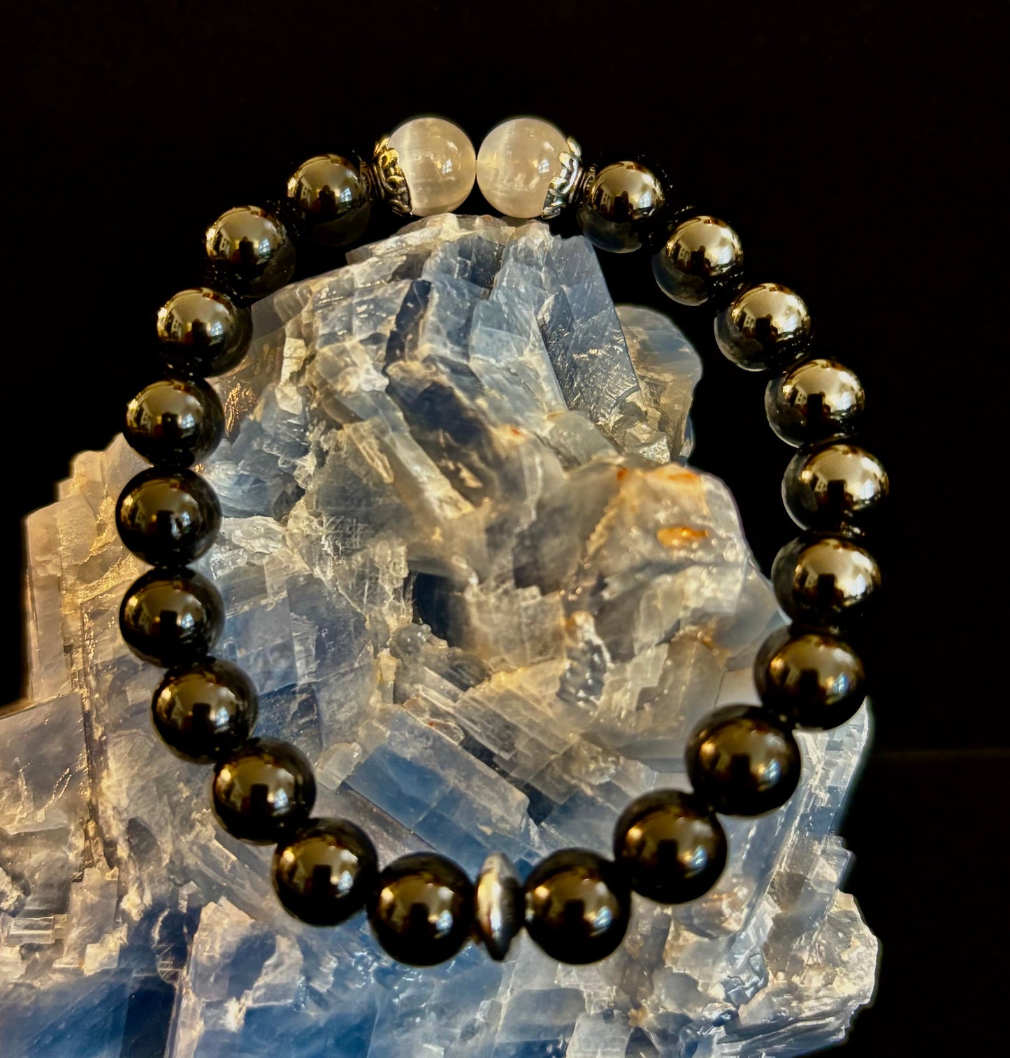 Energy Shield Bracelet – Black Obsidian & Selenite Protection Bracelet