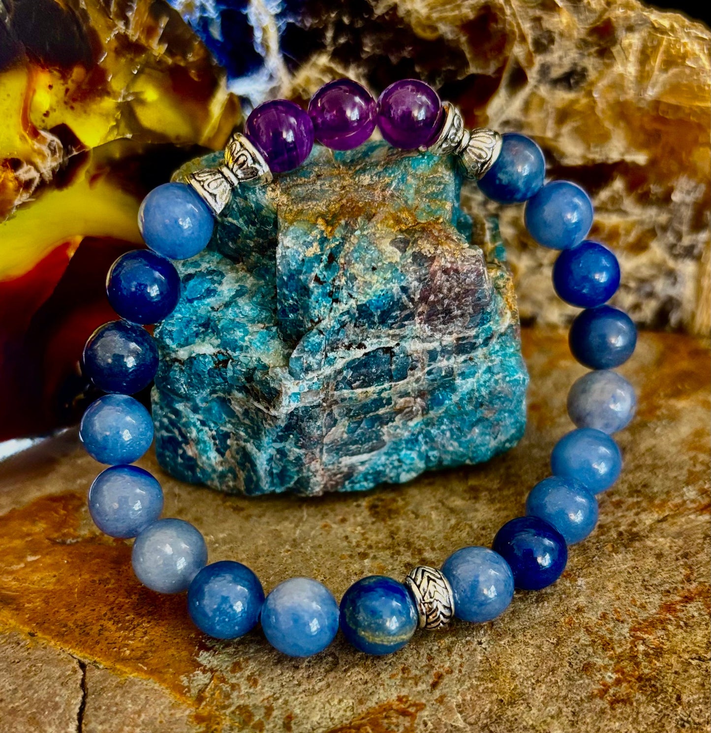 Calm Mind Bracelet – Amethyst & Blue Aventurine Anxiety Support