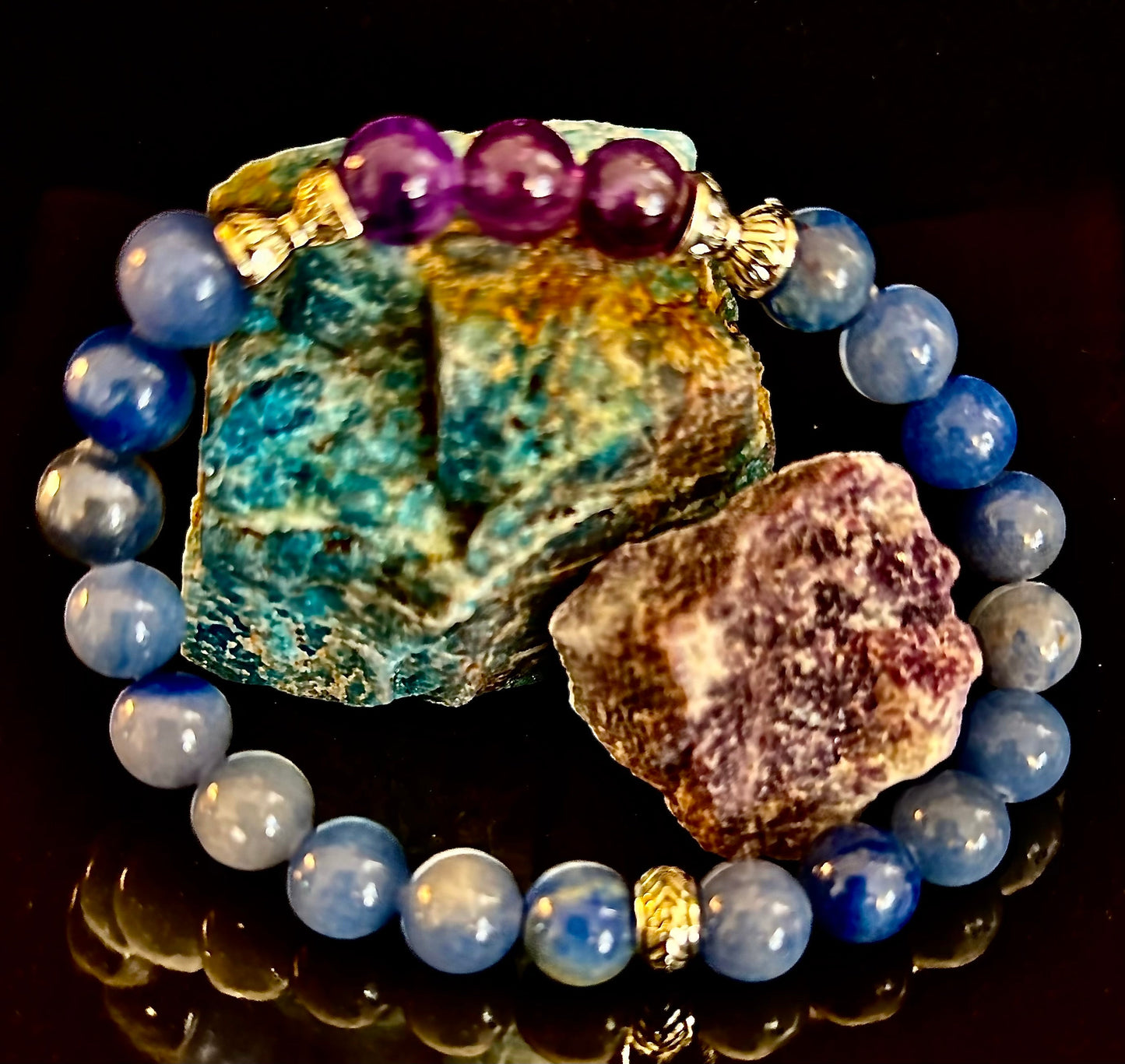 Calm Mind Bracelet – Amethyst & Blue Aventurine Anxiety Support
