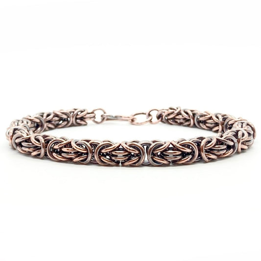 Byzantine Chainmaille Bracelet in Oxidized Copper