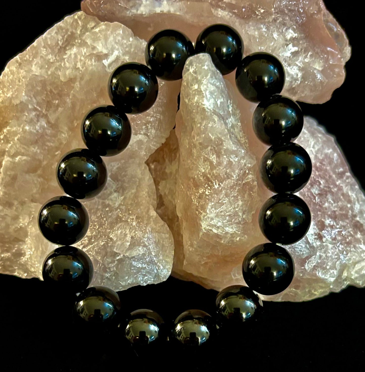 Black Obsidian Beaded Bracelet – Grounding, Protection & Inner Peace