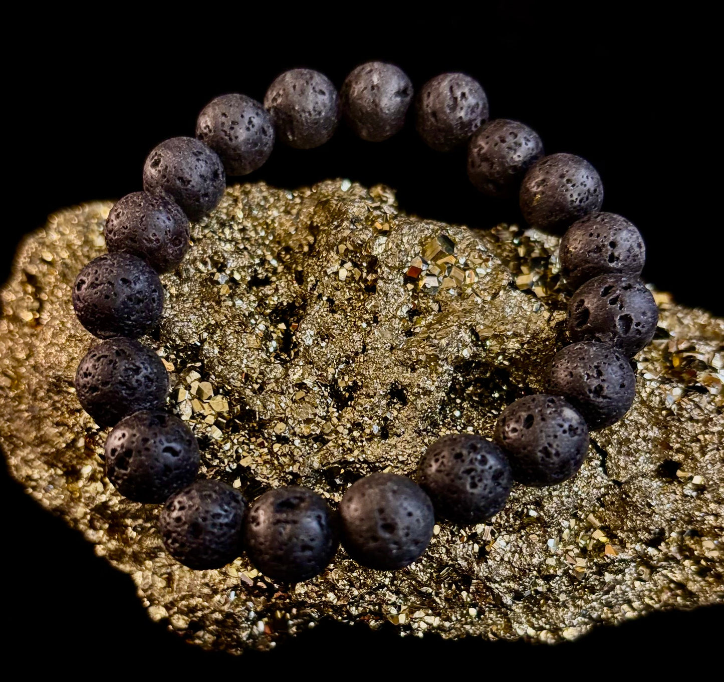 Grounded Energy Lava Rock Bracelet – Strength • Stability • Protection (10mm, Small Wrists)