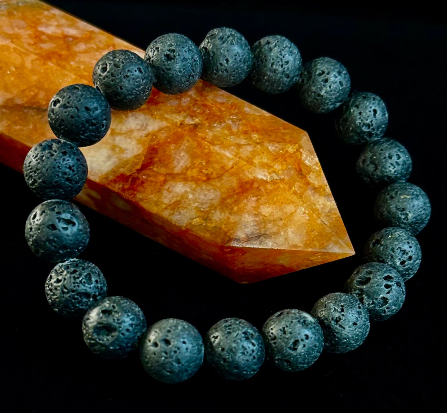 Grounded Energy Lava Rock Bracelet – Strength • Stability • Protection (10mm, Small Wrists)
