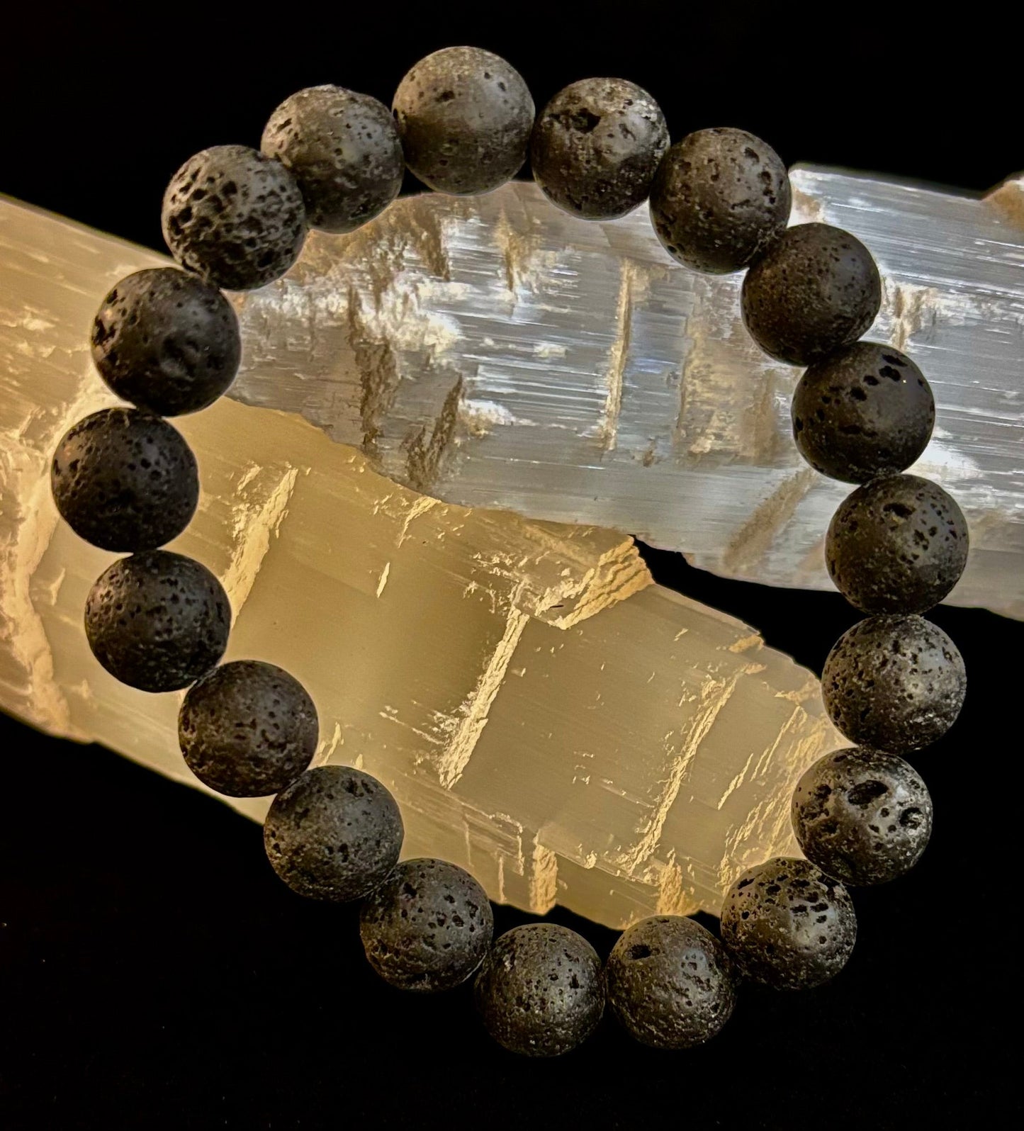 Grounded Energy Lava Rock Bracelet – Strength • Stability • Protection (10mm, Small Wrists)