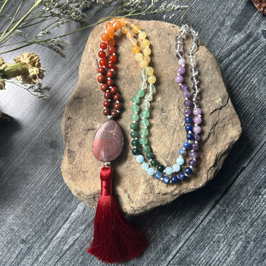 Rainbow Meditation Mala – 108 Beads for Chakra Alignment & Energy Flow