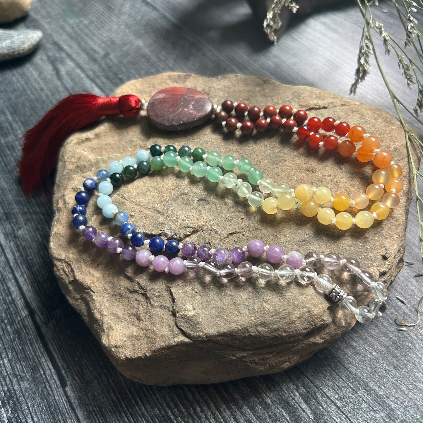 Rainbow Meditation Mala – 108 Beads for Chakra Alignment & Energy Flow
