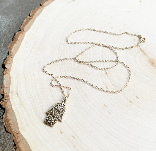 Hamsa Charm 14k Gold Fill Necklace