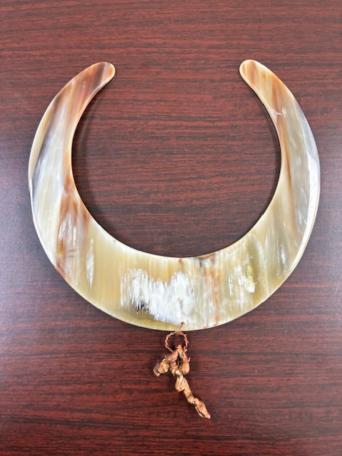 Natural Horn Choker with Copper Branch Drop