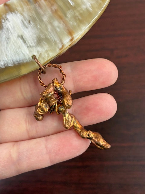 Natural Horn Choker with Copper Branch Drop