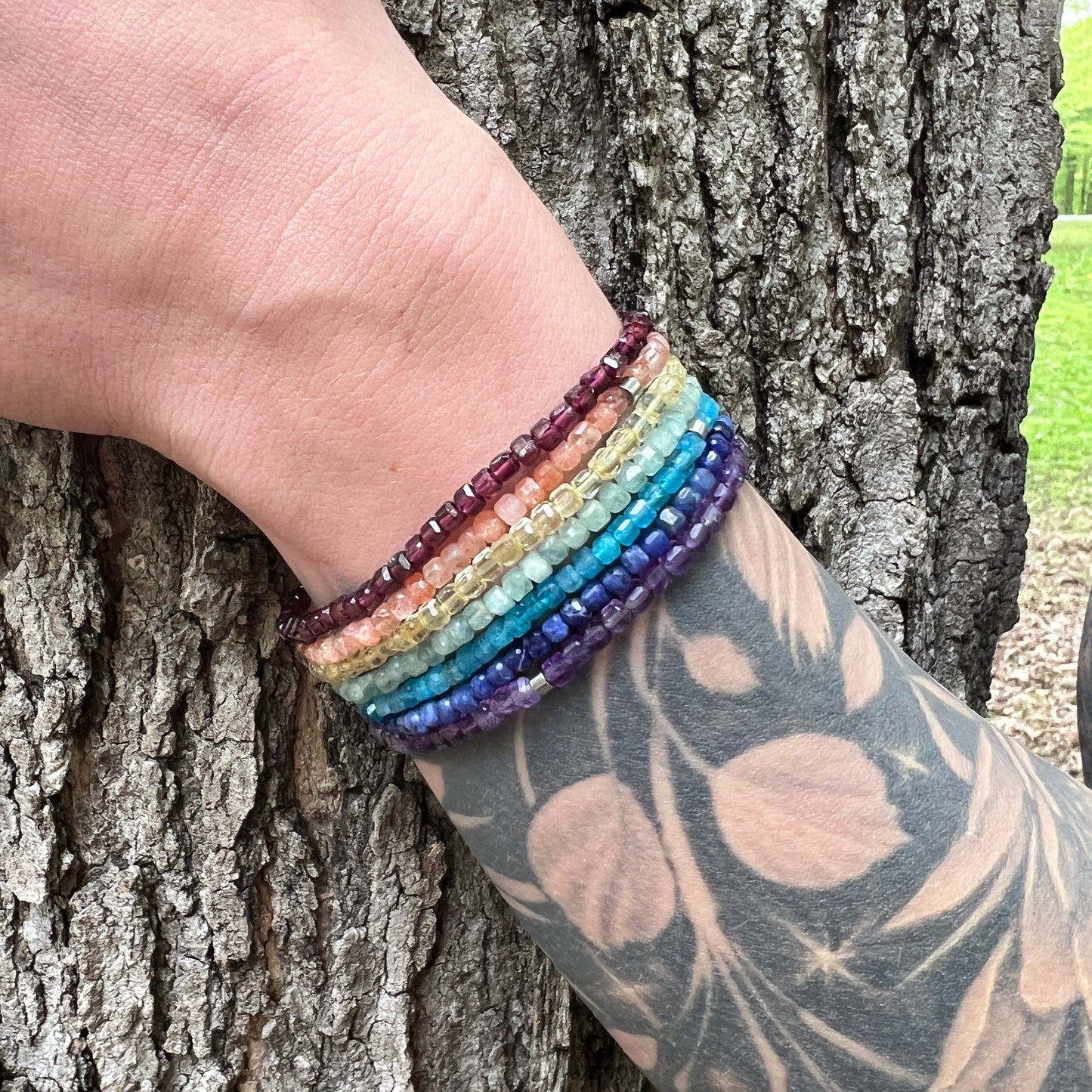 Blue Apatite Cube Bracelet - Subtle Radiance Collection