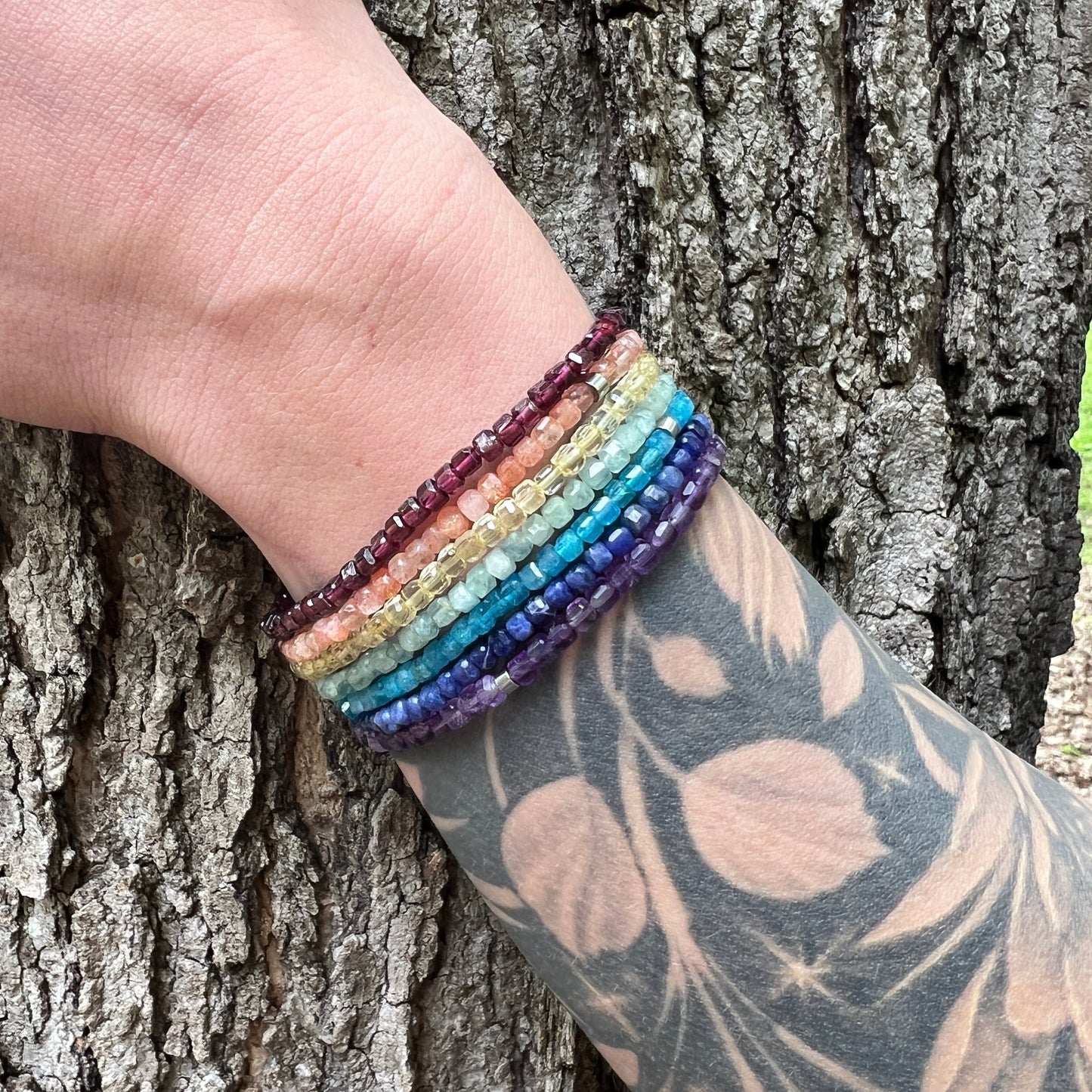 Purple Garnet Cube Bracelet - Subtle Radiance Collection