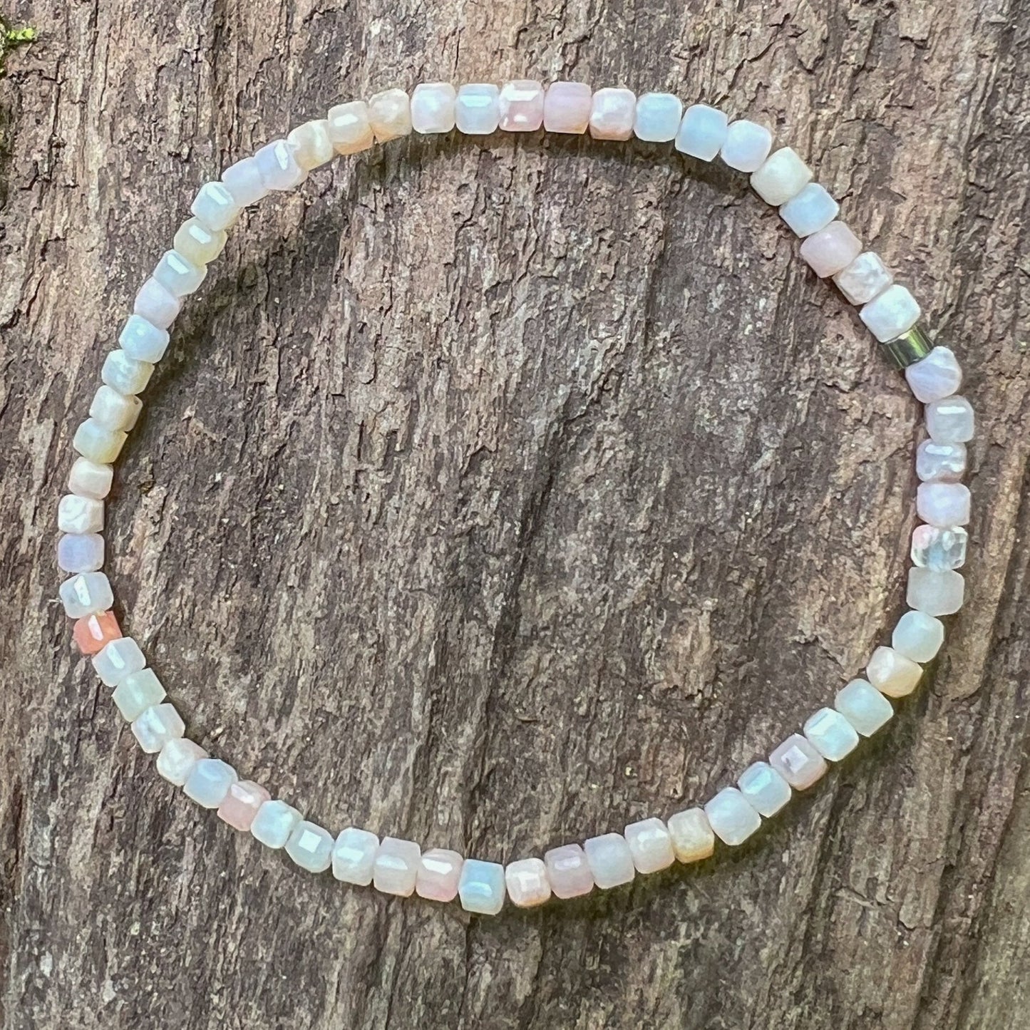 Pink Opal Cube Bracelet - Subtle Radiance Collection