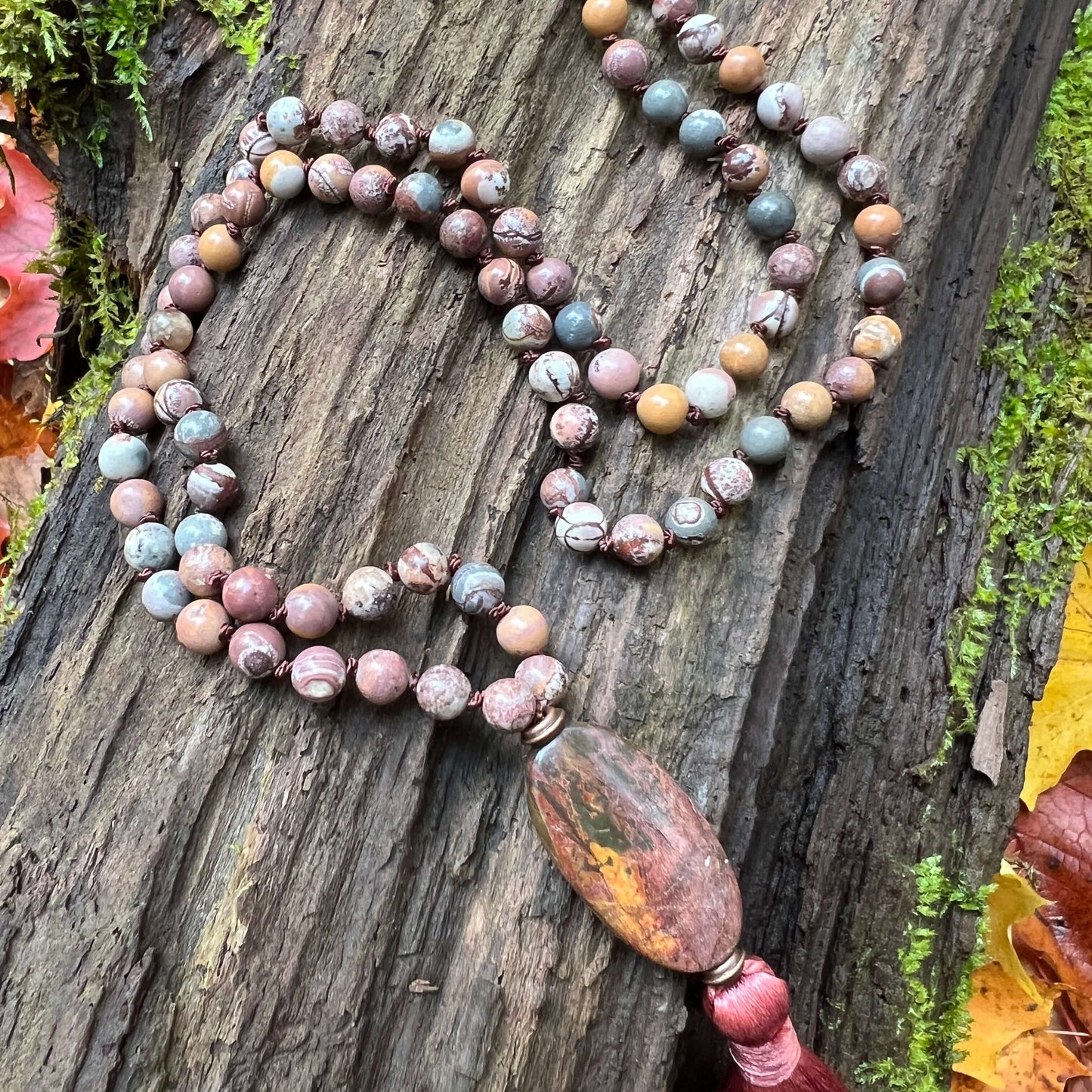 Desert Beauty Meditation Mala – 108 Beads of Sonora & Red Creek Jasper