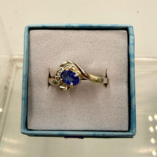 Sterling Silver Wave Tanzanite Ring - Size 7 - Spiritual, Intuitive & Elevated
