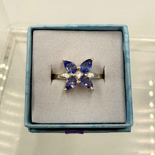 Sterling Silver Butterfly Tanzanite Ring - Size 8 - Spiritual, Intuitive & Elevated