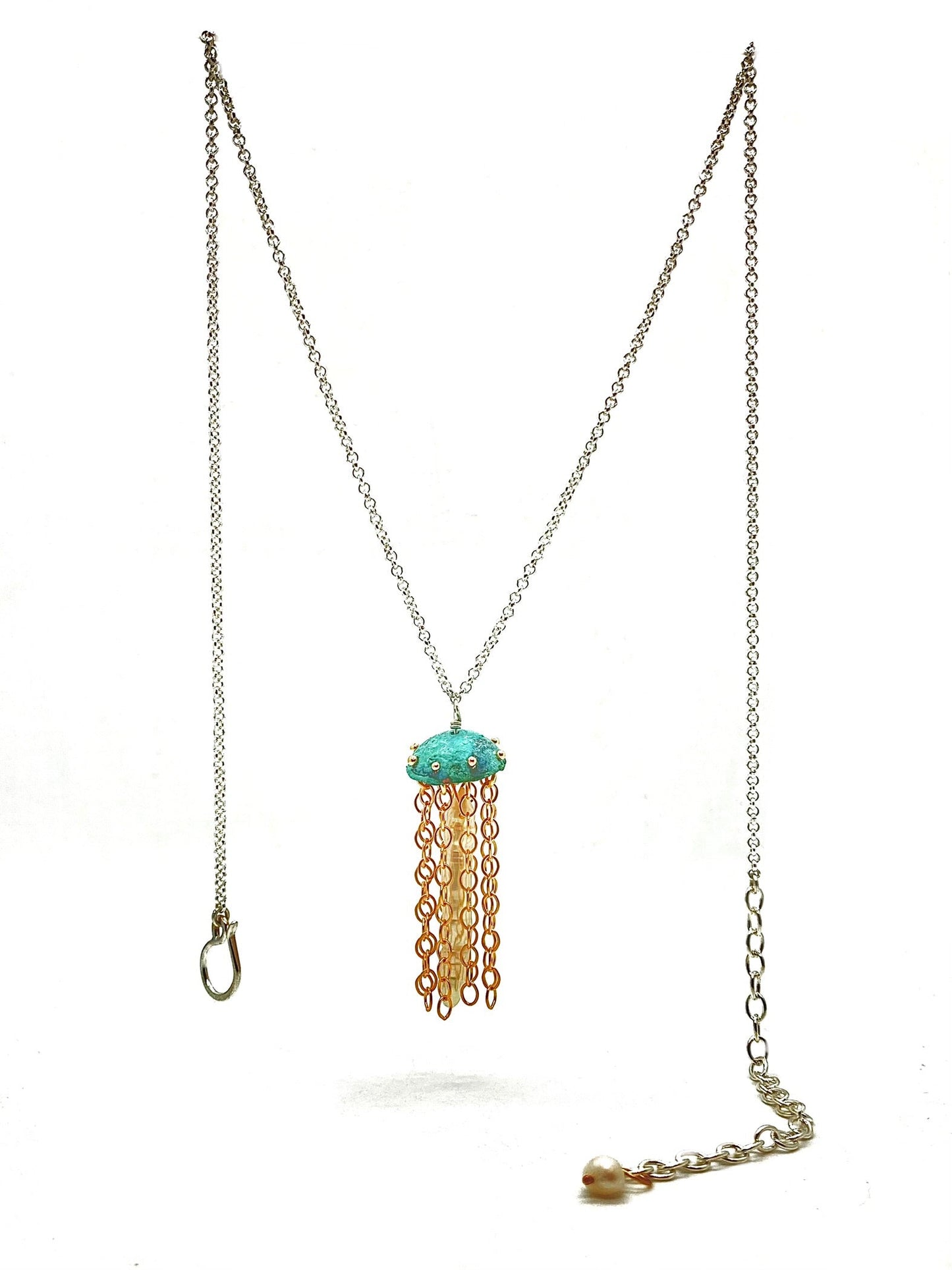 Green Copper Jellyfish Necklace