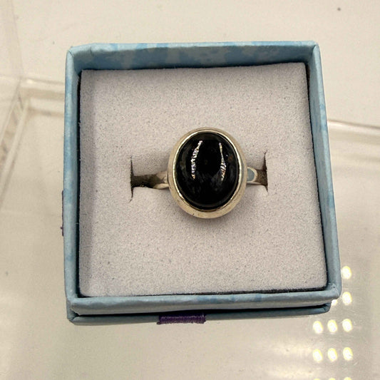 Sterling Silver Bezeled Oval Pietersite Ring - Size 6 - Grounding, Transformative & Insightful