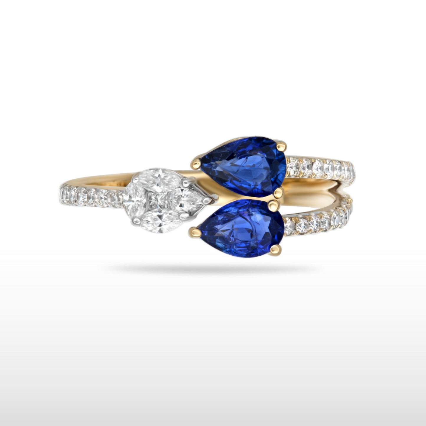 Natural Sapphire & Diamond Snake Head Ring in 18K White Gold – 1.28ctw