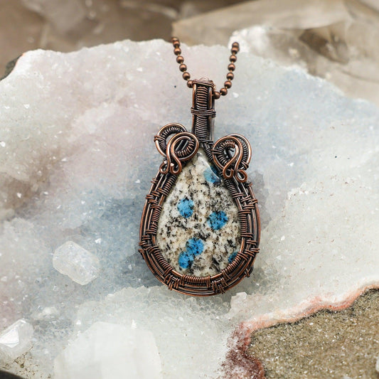 K2 Jasper Wire Wrap Crystal Pendant