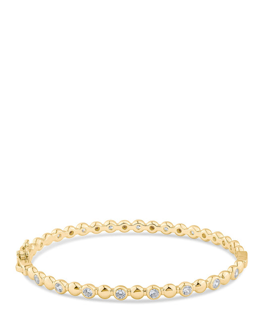 Round and Metal Alternating Bangle