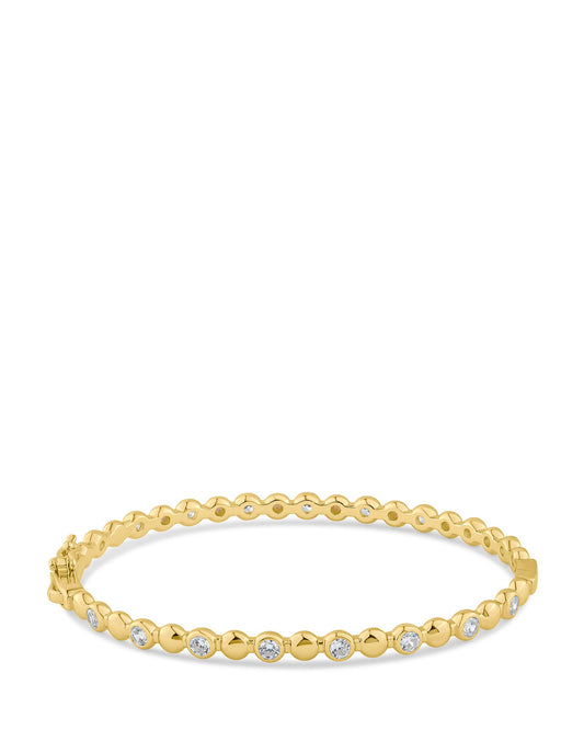 Round and Metal Alternating Bangle