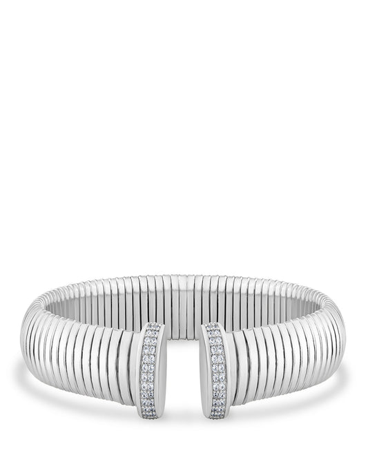 Rhodium Coil Bracelet