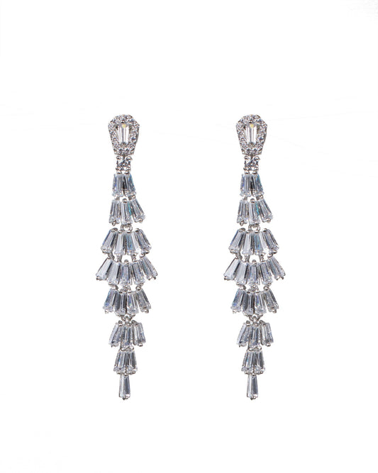 Tiered Baguette Drop Earrings