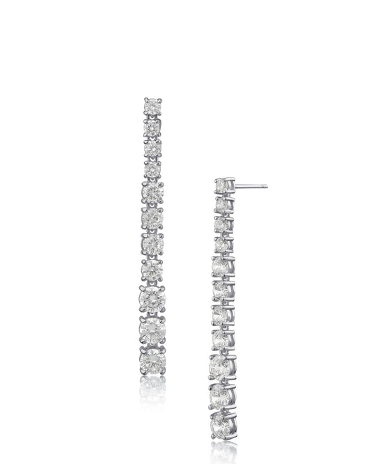 Round CZ Graduated Earrings
