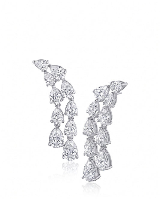 Double Pear Waterfall Earrings