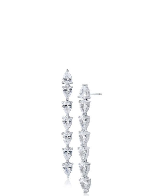 Linear Pear Drop Earrings