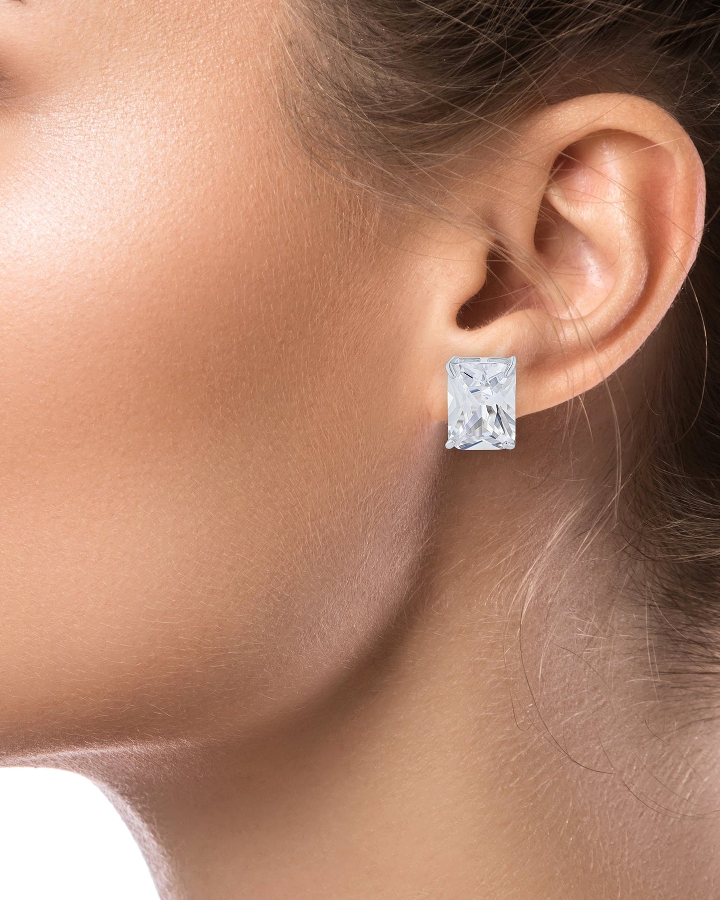 XL Emerald CZ Clip Earrings