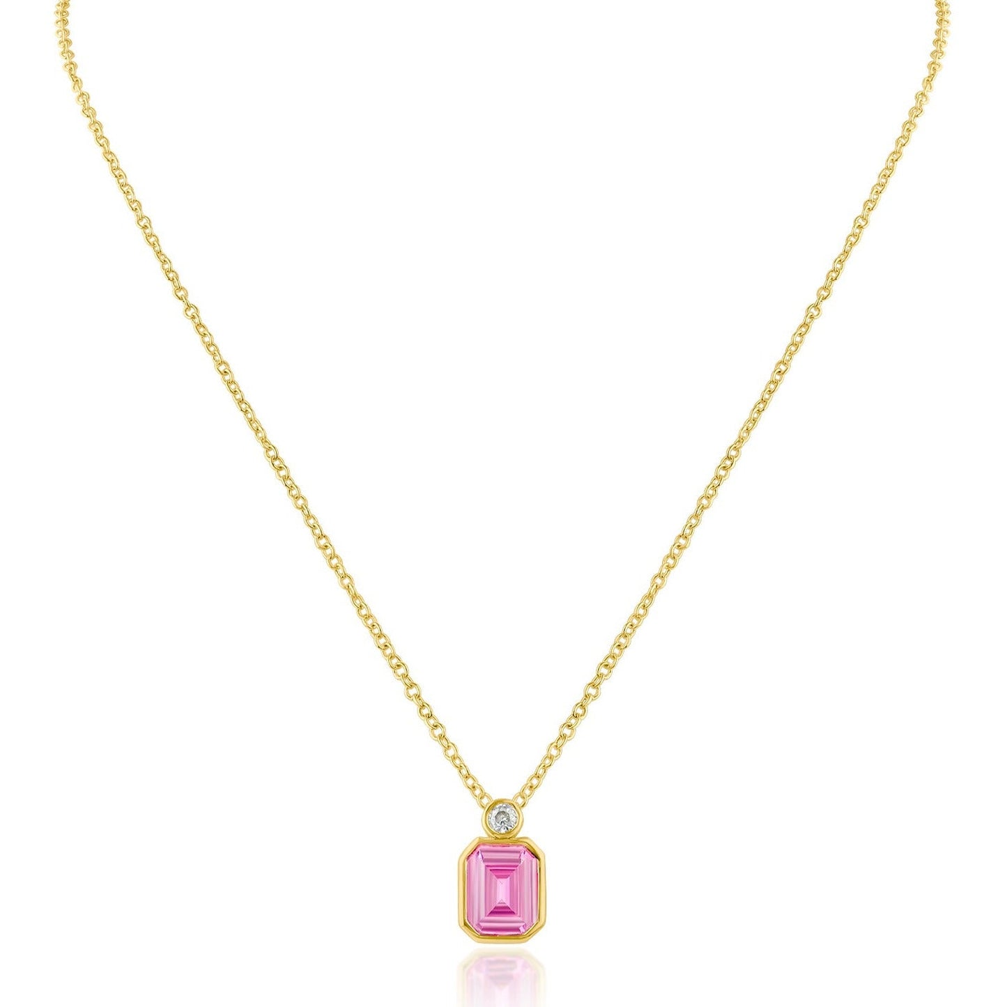 Emerald Bezel Set Pendant Necklace