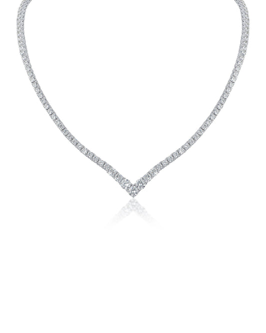 V Front Tennis Necklace