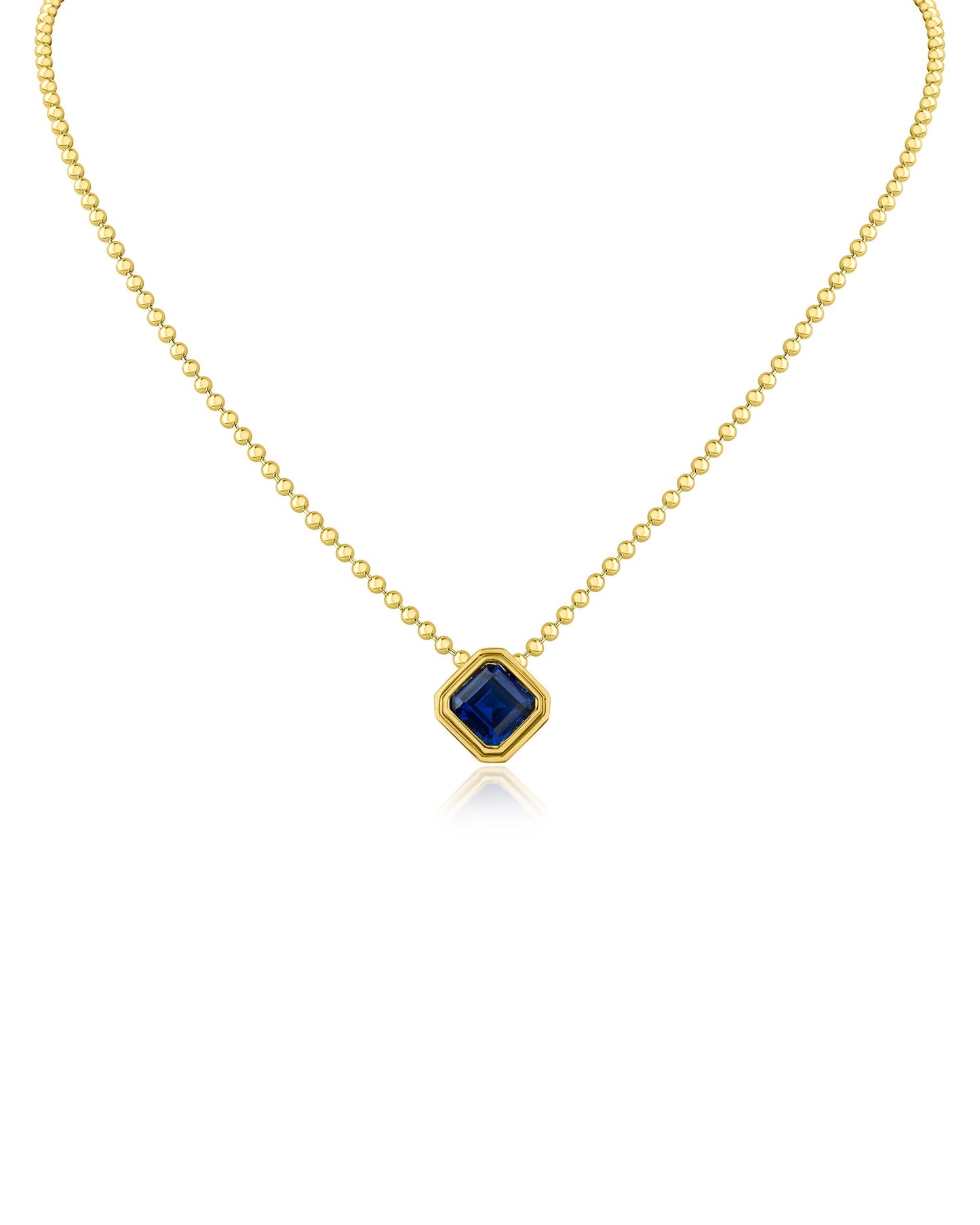 Asscher CZ Antique Bezel Pendant Necklace