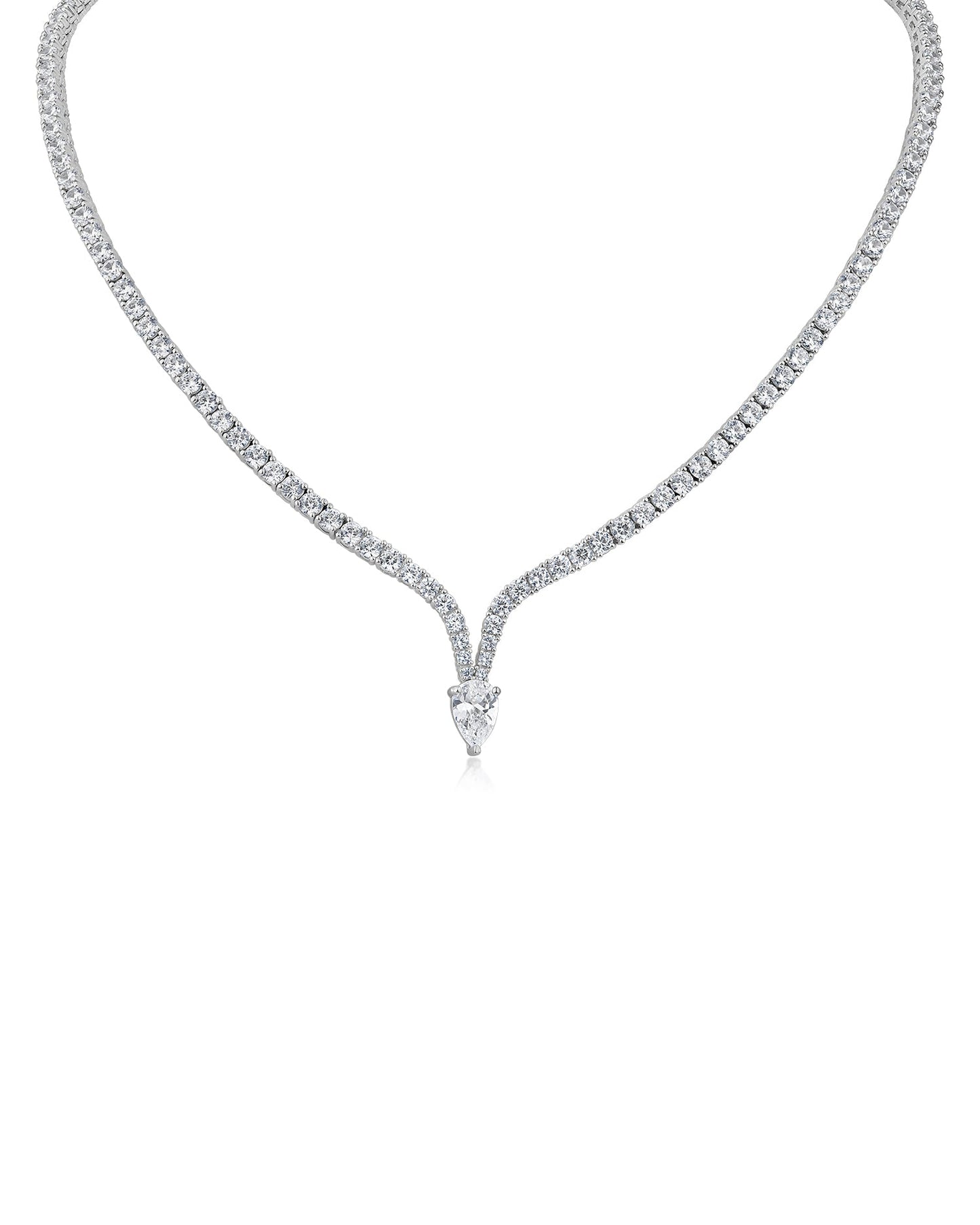 Pear CZ Drop Necklace