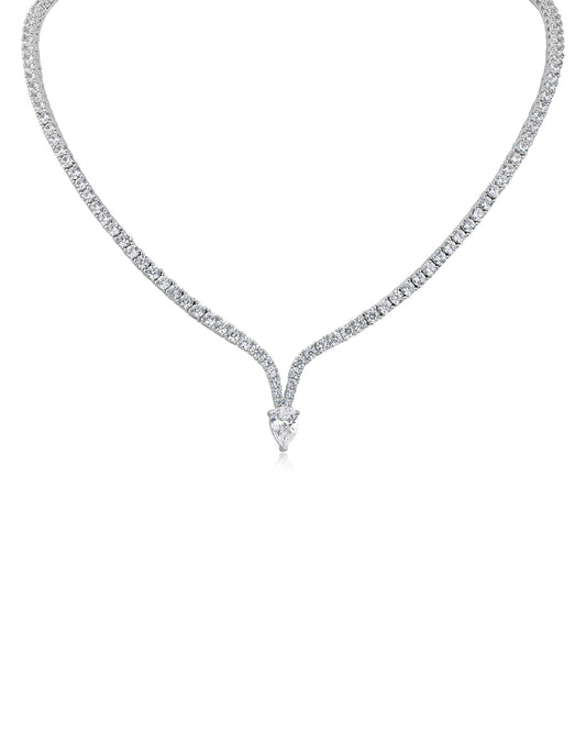 Pear CZ Drop Necklace