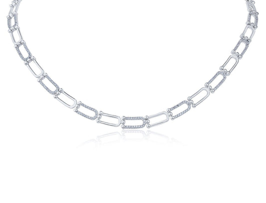 CZ Link Collar Necklace