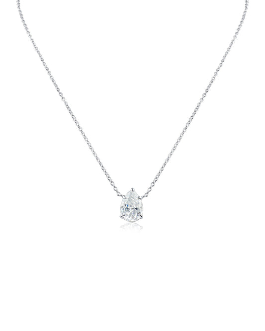 Pear Drop Solitaire Necklace