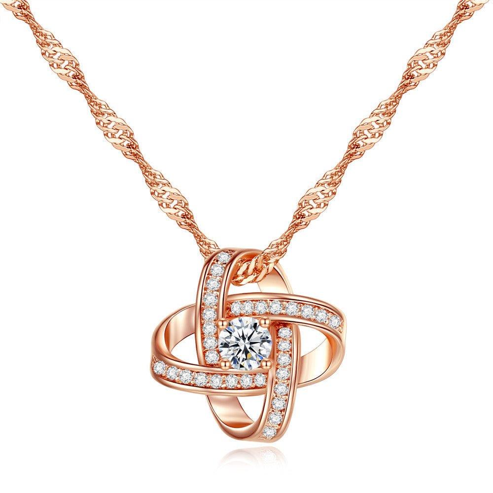 Knot Necklace With Cubic Zirconia Stones