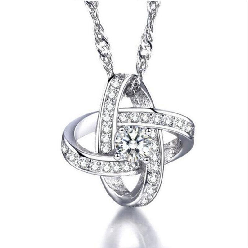 Knot Necklace With Cubic Zirconia Stones