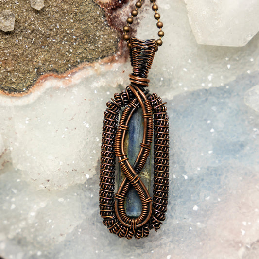 Kyanite Blade Wire Wrap Crystal Pendant