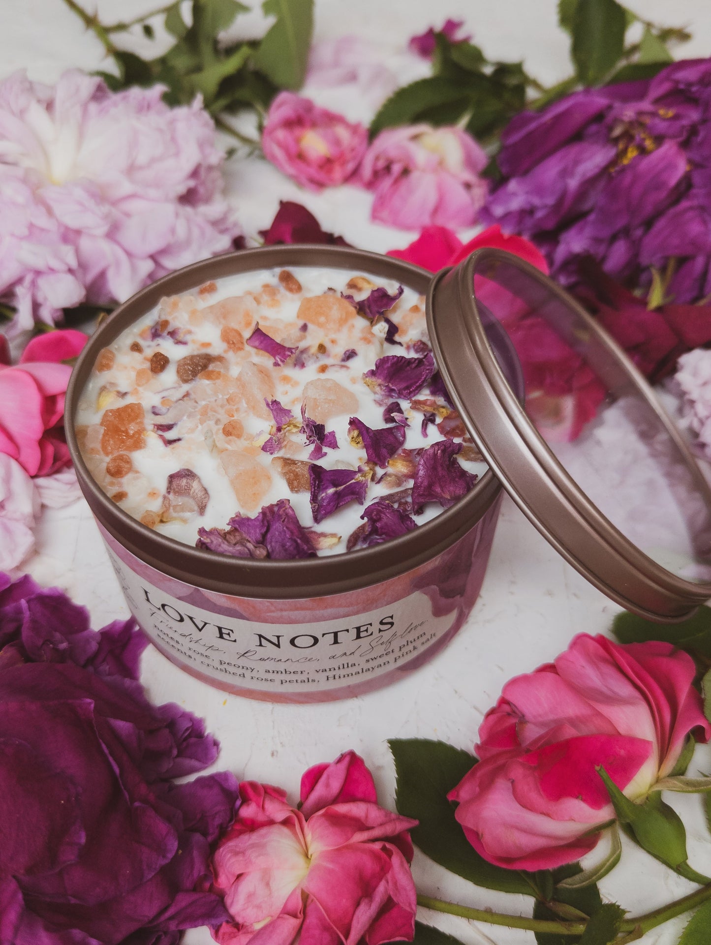 LOVE NOTES Rose + Pink Salt Candle