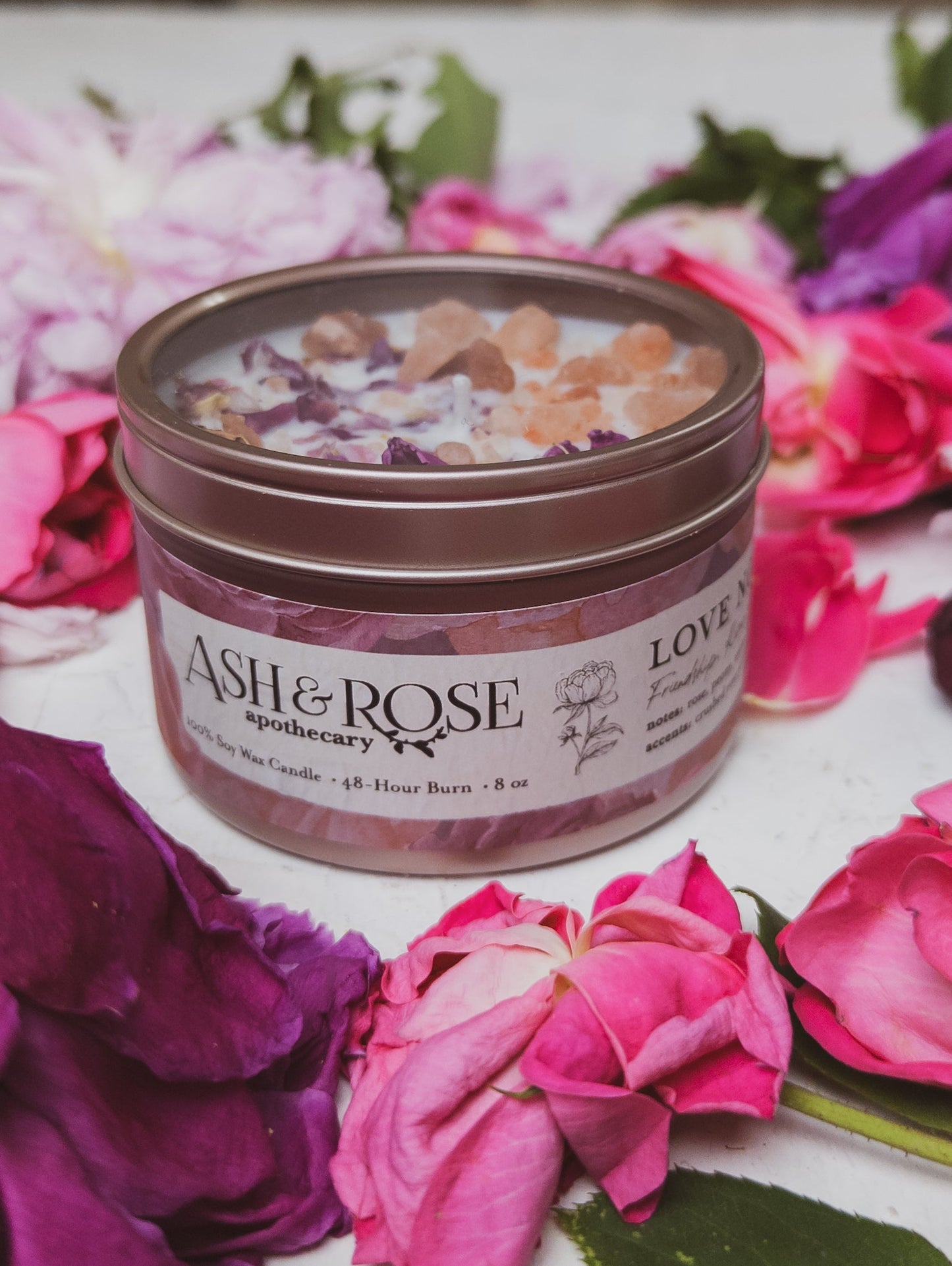 LOVE NOTES Rose + Pink Salt Candle