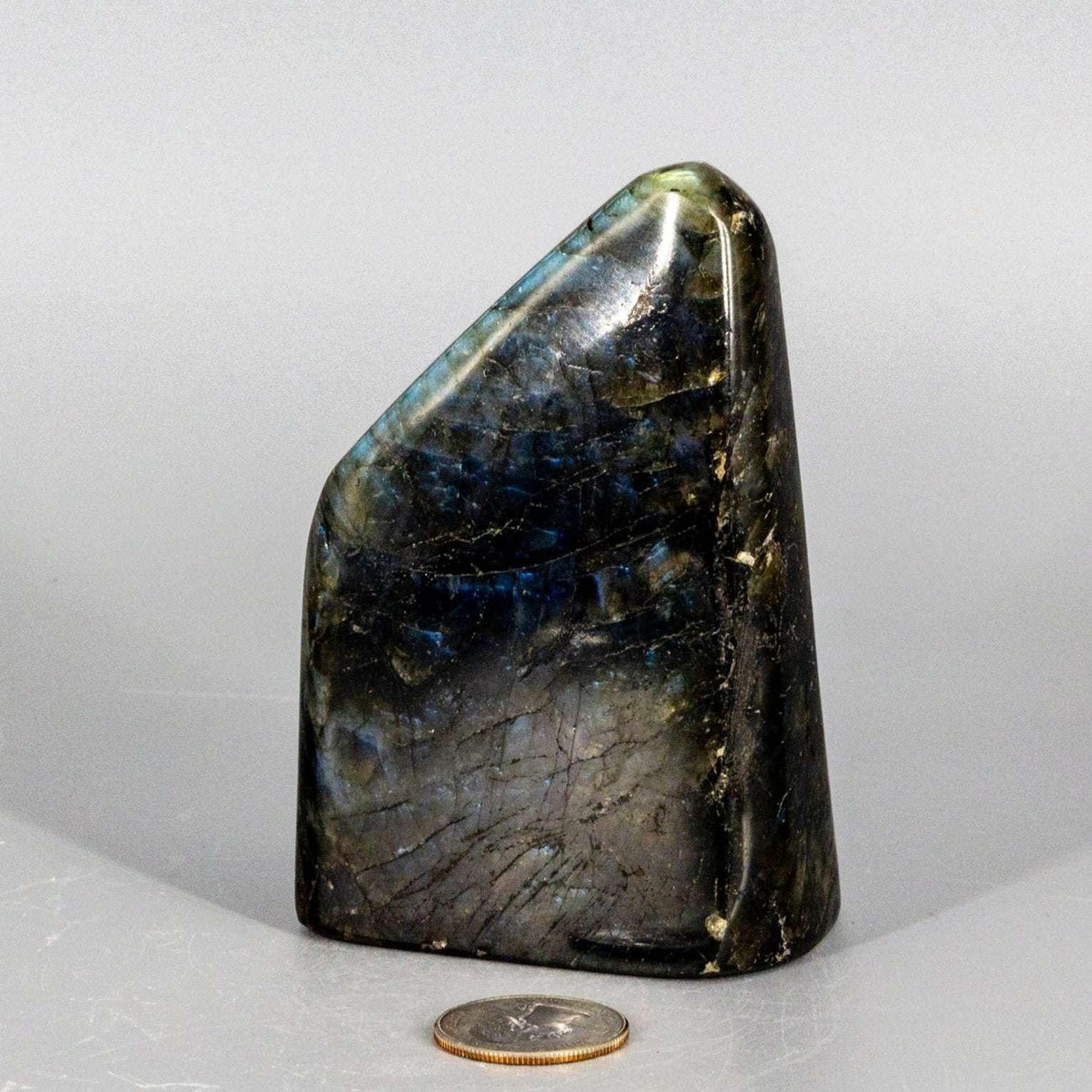 Labradorite Crystal Freeform Polished Blue Flash Madagascar