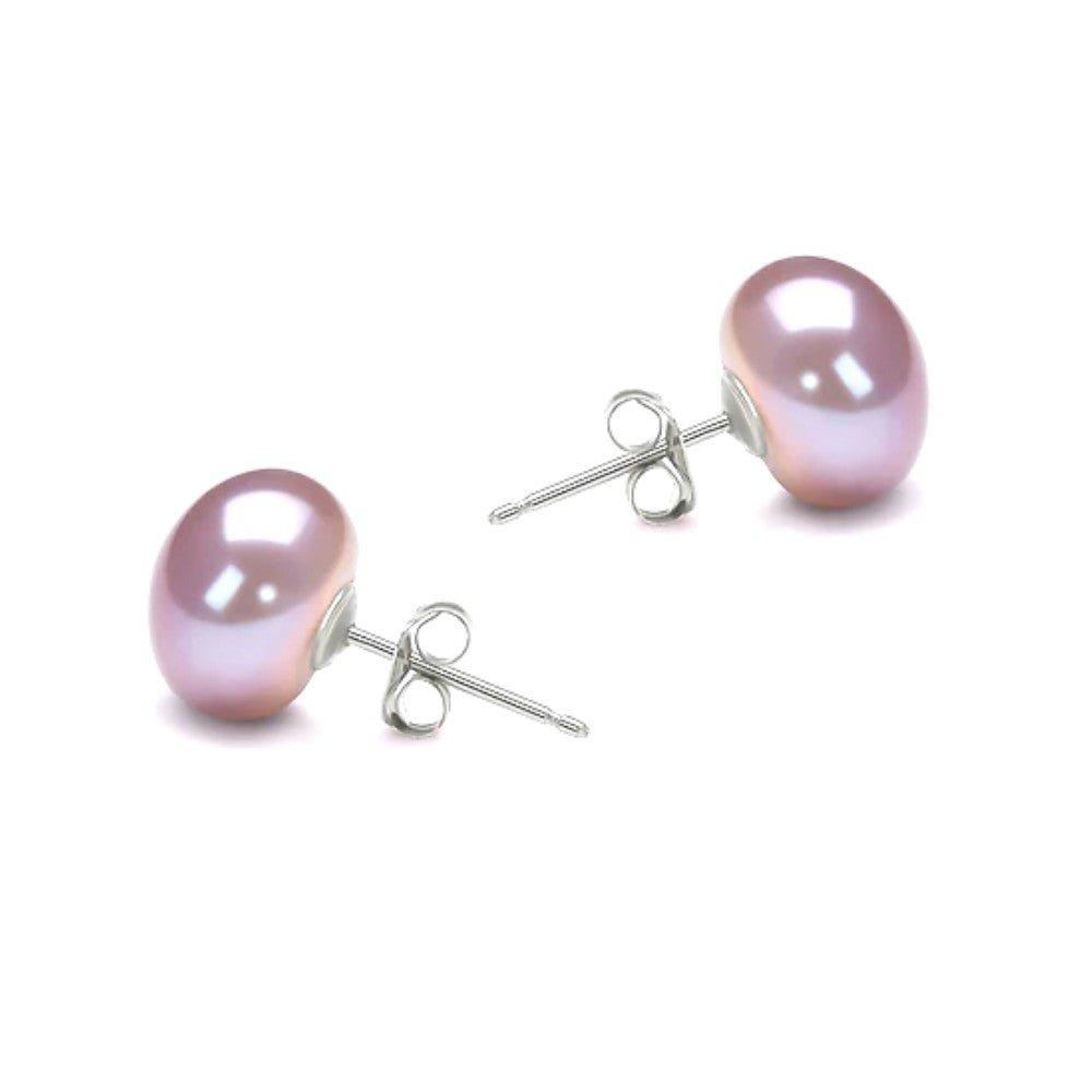 Freshwater Pearl Stud Earrings Lavender