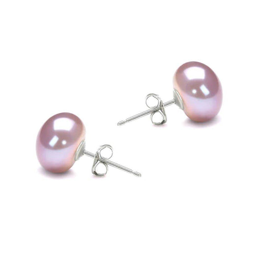 Freshwater Pearl Stud Earrings Lavender