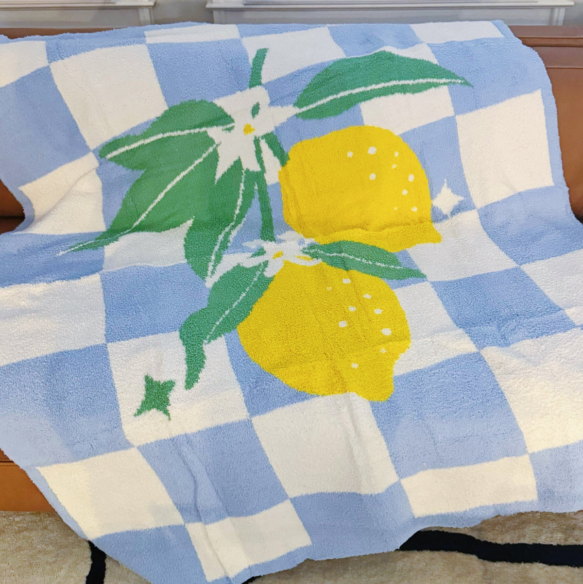 Lemon Drop Gingham Blanket - Soft & Sweet Throw