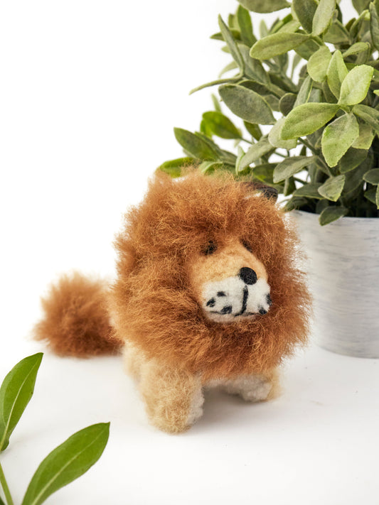 Lion Alpaca Fur Keychain